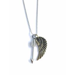 Medium brass heart with silver arrow necklace