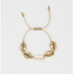 Quadruple gold Shell friendship bracelet